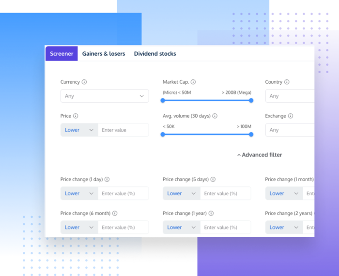 Investorean multi-criteria stock screener